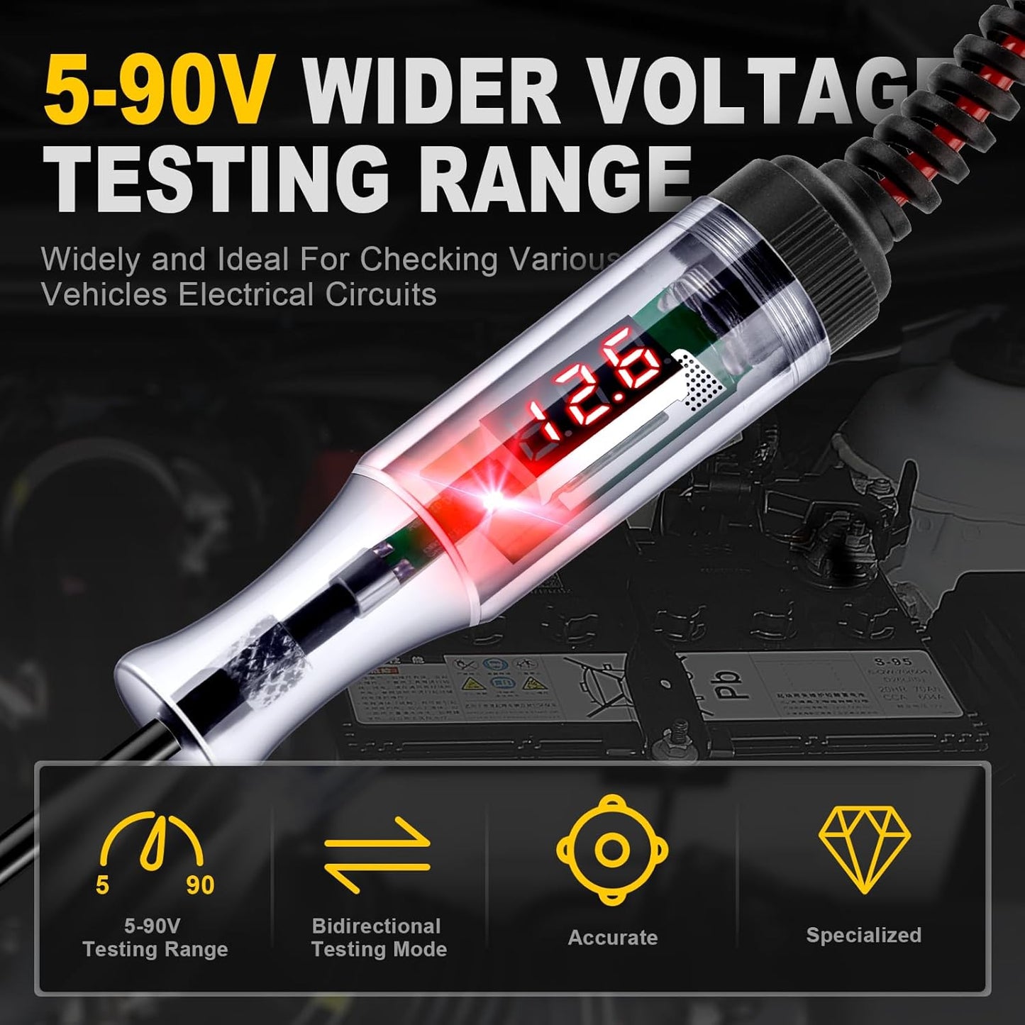 Testeur de circuit LED numérique de voiture
