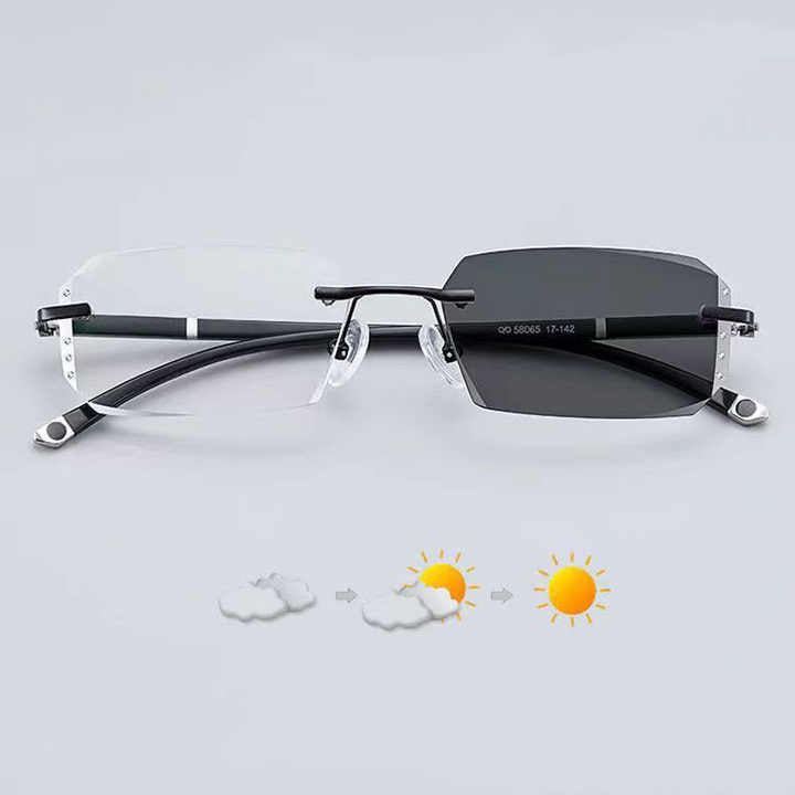 Lunettes photochromiques sans monture, embouts triangle