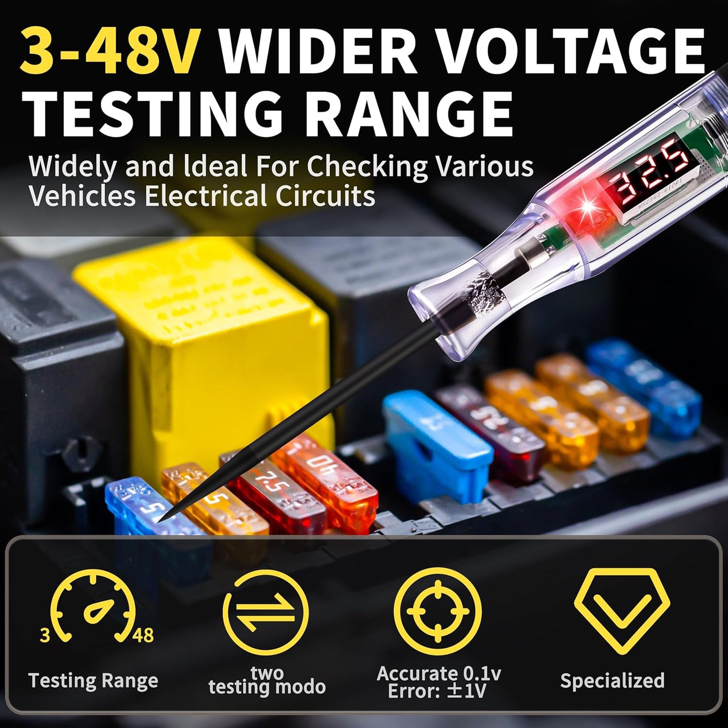 Testeur de circuit LED numérique de voiture