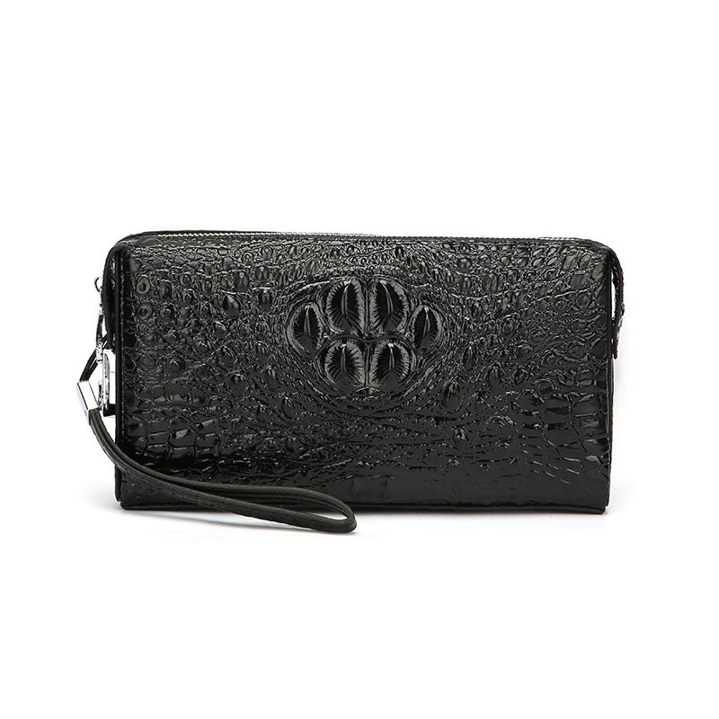 sac à main homme en cuir PU crocodile