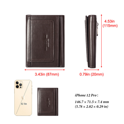 Portefeuille en cuir à trois volets