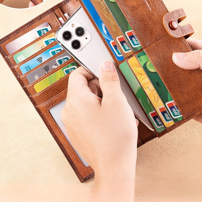 Portefeuille longue multi carte rétro bj