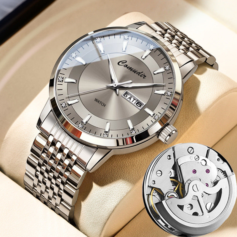Montre automatique double calendrier pour hommes