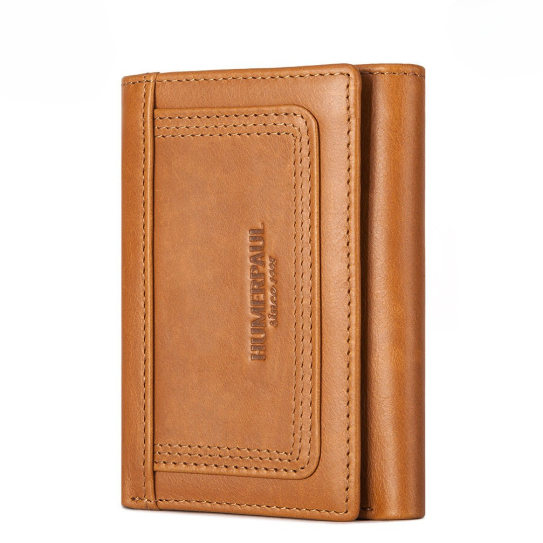 Portefeuille en cuir à trois volets