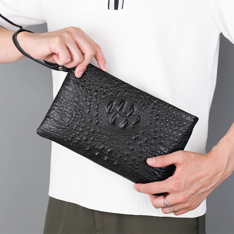 Pochette tendance motif crocodile