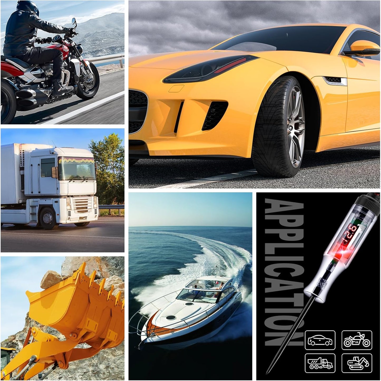 Testeur de circuit LED numérique de voiture