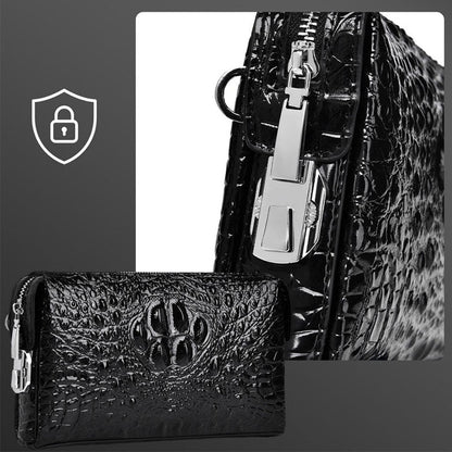 sac à main homme en cuir PU crocodile