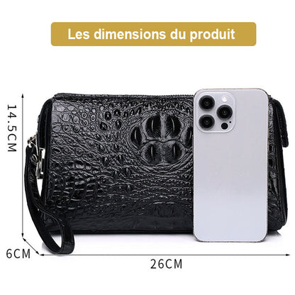 sac à main homme en cuir PU crocodile