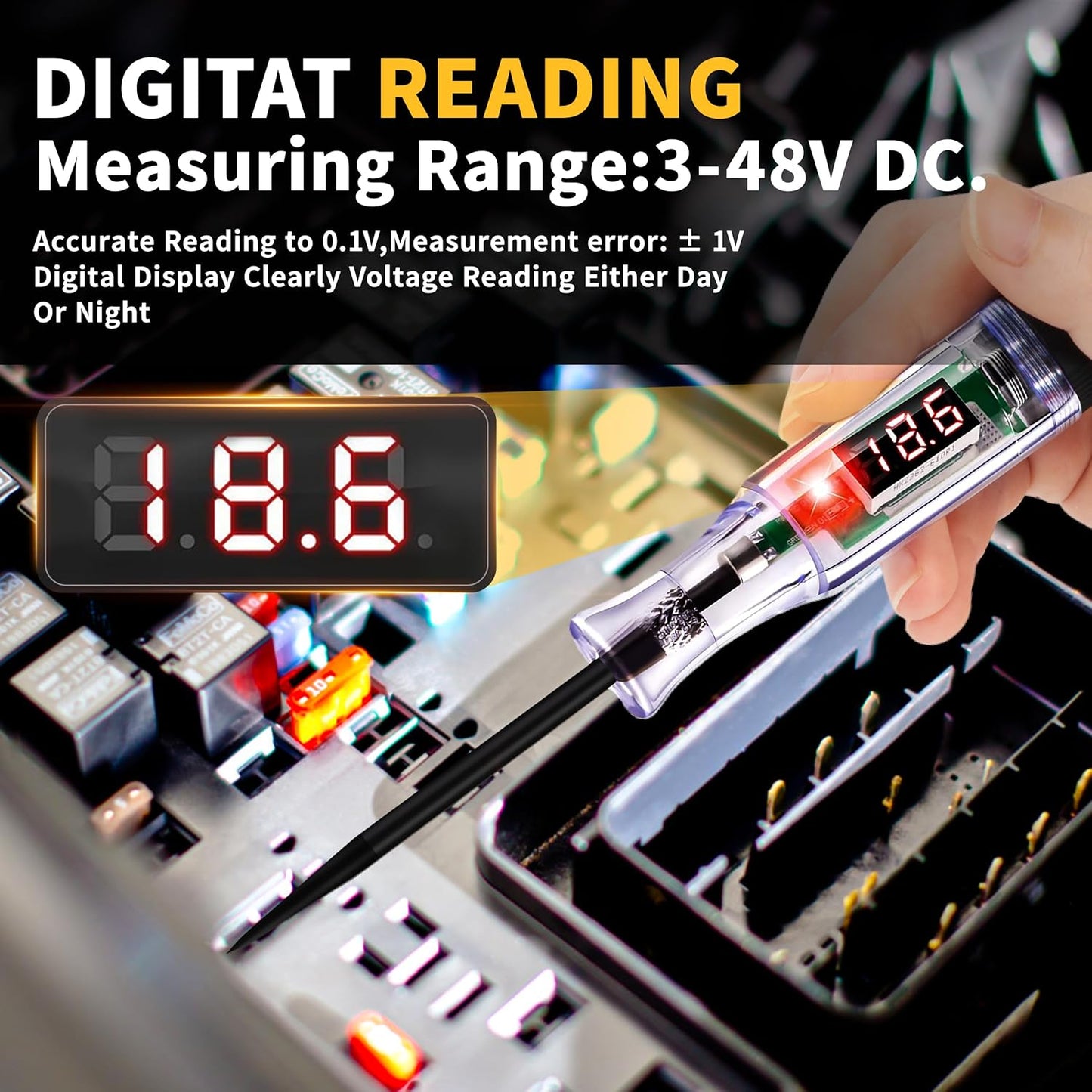 Testeur de circuit LED numérique de voiture
