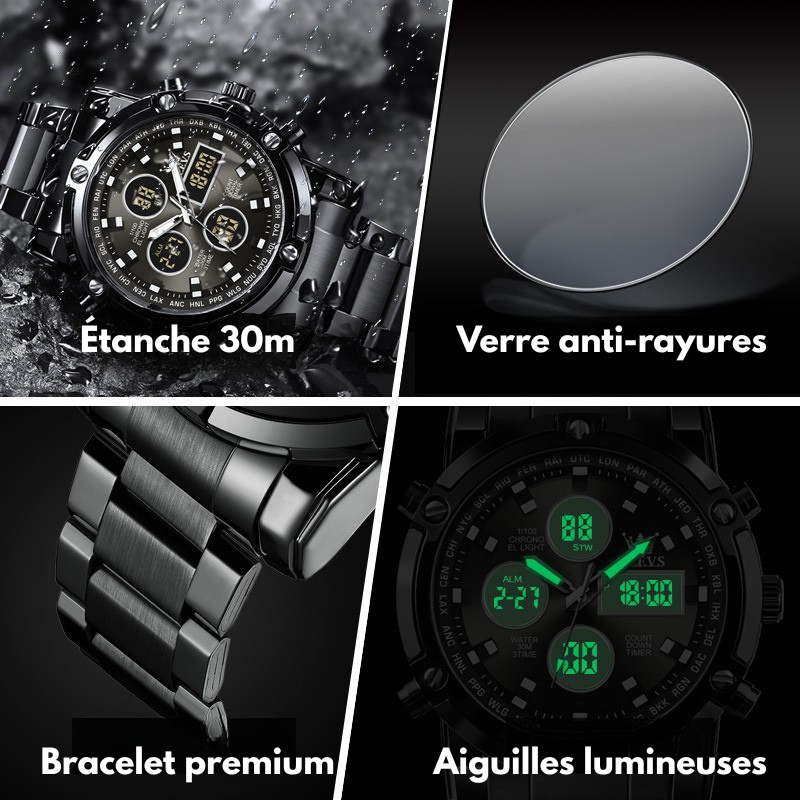 Montre-bracelet pour homme multifonction