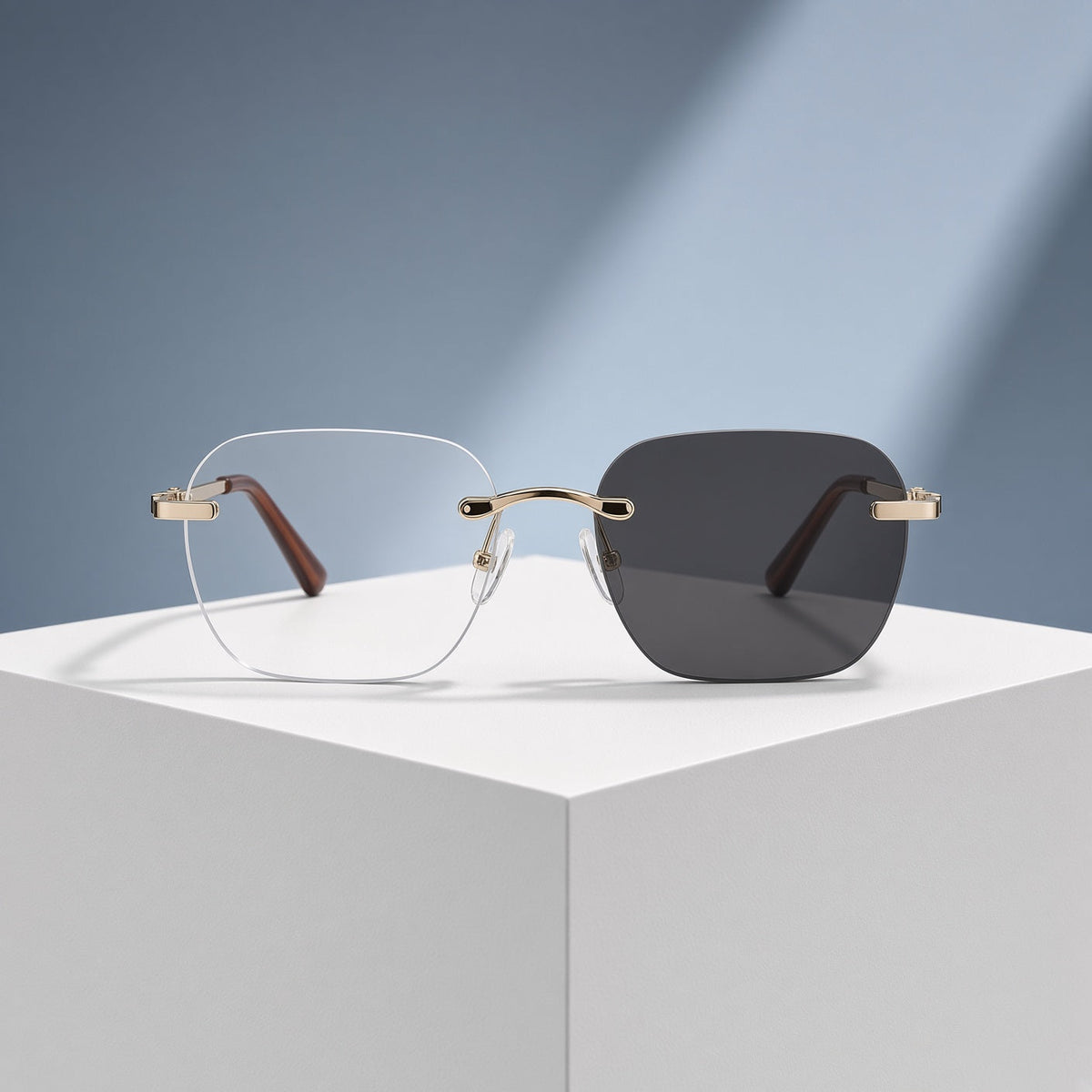 Lunettes photochromiques sans monture or