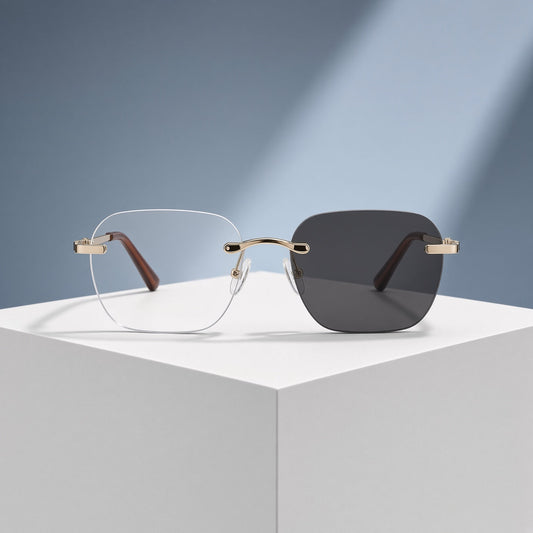 Lunettes photochromiques sans monture or