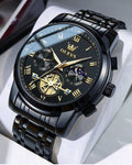 Montre squelette automatique OLEVS – Phase de Lune & Mouvement visible
