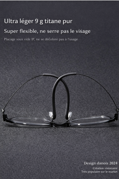 SASKSTORE™ Lunettes en Titane Pur – Légèreté, charnière sans vis, plaquettes de nez air-soft et branches en silicone antidérapantes