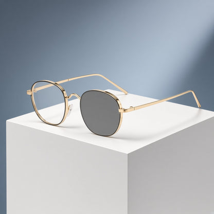Lunettes rondes en métal doré – vue 2